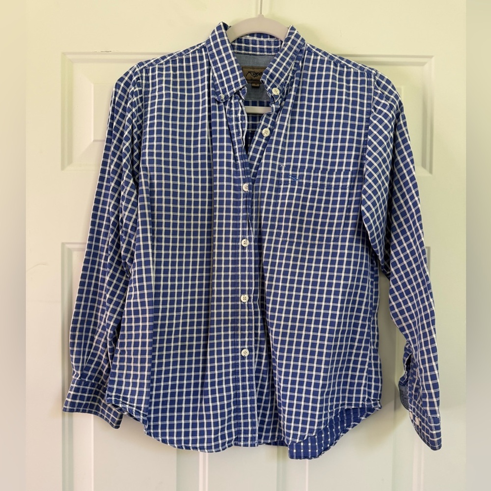 Roper Blue and White Plaid Men's Shirt